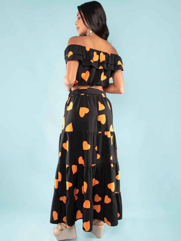 Vestido dos piezas - Croptop y falda Larga 38035
