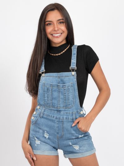 Overol tipo Short para Mujer en Jean Claro 6273