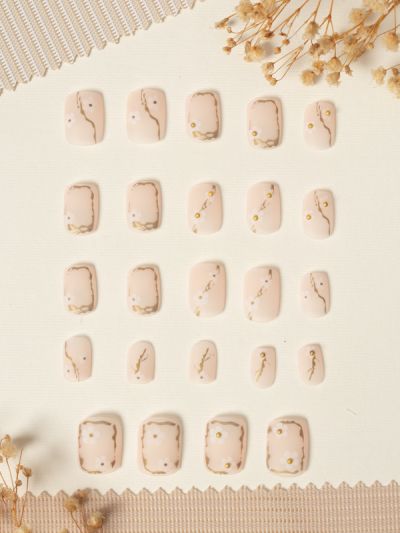 Uñas Artificiales Reusables Decoración Con Flores Z089