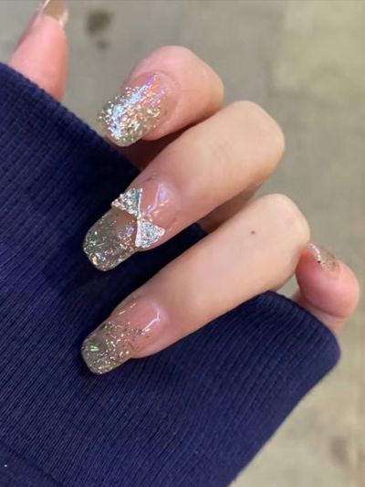 Uñas Sintéticas Reutilizables Decorado Escarchado XZ011