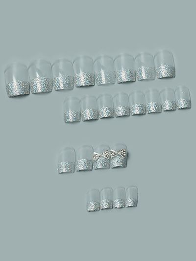 Uñas Sintéticas Reutilizables Decorado Escarchado XZ011
