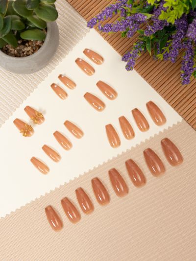 Uñas Artificiales Reutilizables Decoración Moño Z034