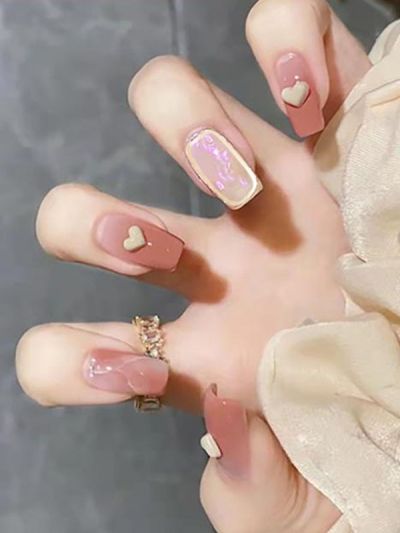 Uñas Reutilizables Artificiales Diseño Corazones Z209