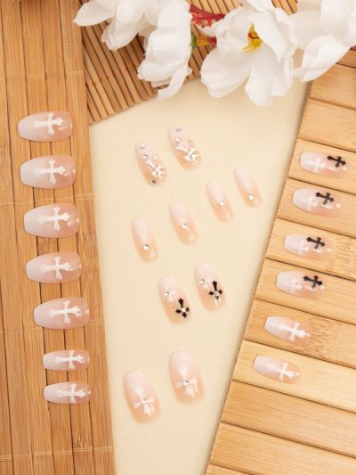 Uñas Acrílicas Reusables Rosadas Cross Z250