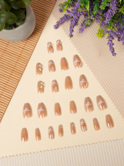 Uñas Sintéticas Reusables Con Mariposas Z322