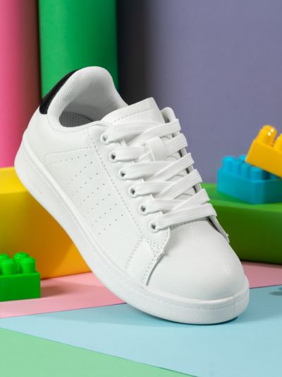 Zapatillas deportivas blancas para niños y niñas, calzado informal