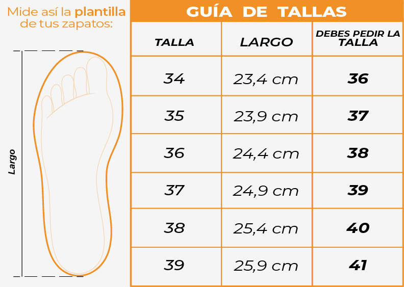 Tallas Tenis