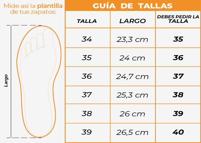 Tallas Tenis