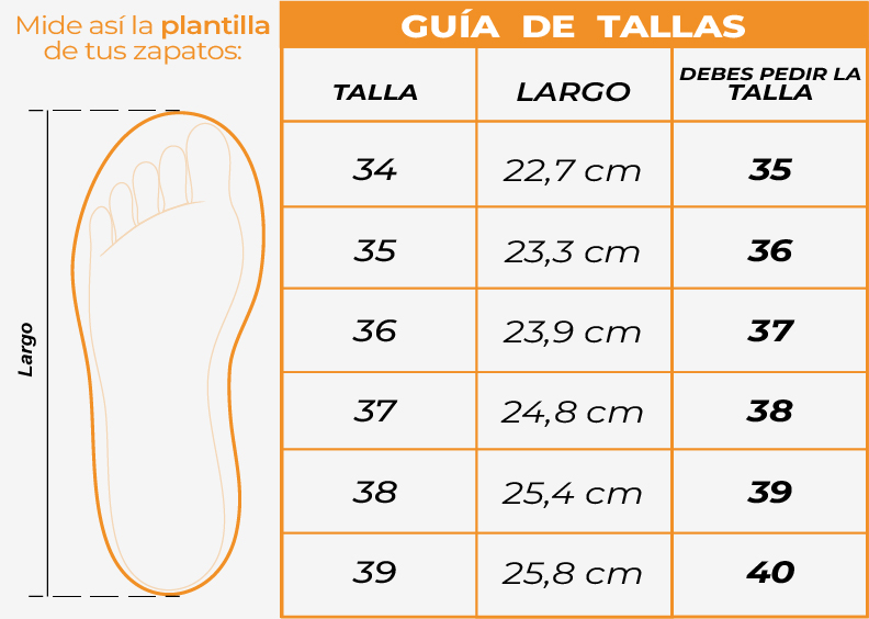 Tallas Tenis