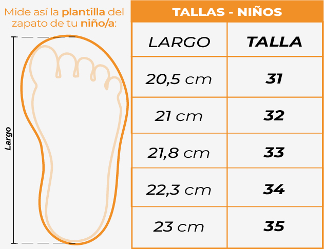 Tallas Tenis