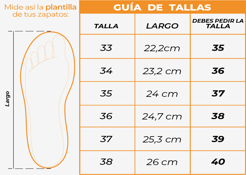 Tallas Tenis