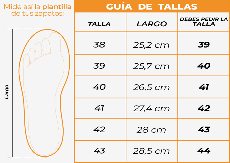 Tallas Tenis