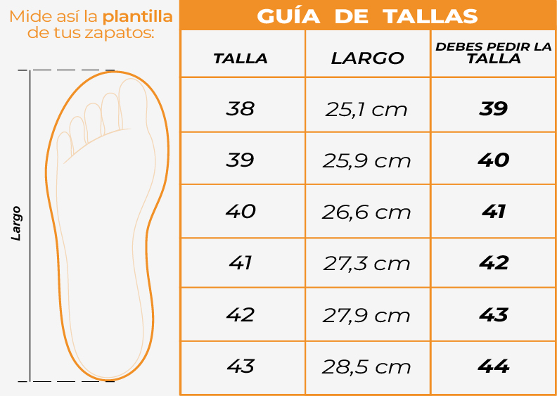 Tallas Tenis