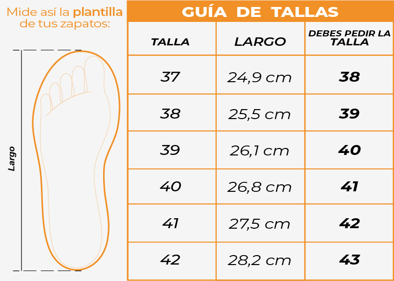 Tallas Tenis