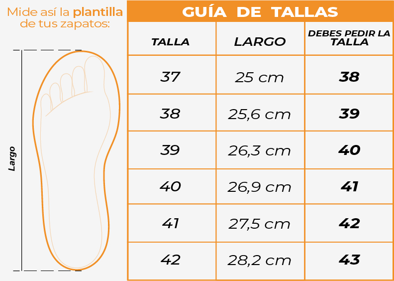 Tallas Tenis