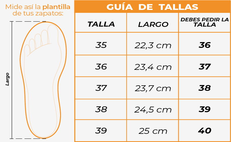 Tallas Tenis