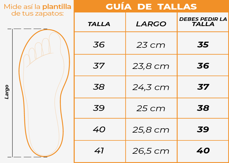 Tallas Tenis