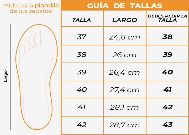 Tallas Tenis