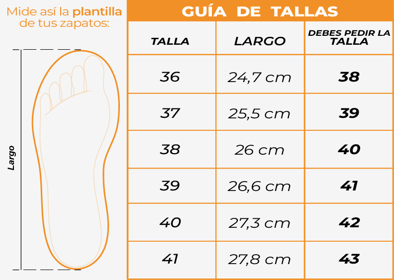 Tallas Tenis