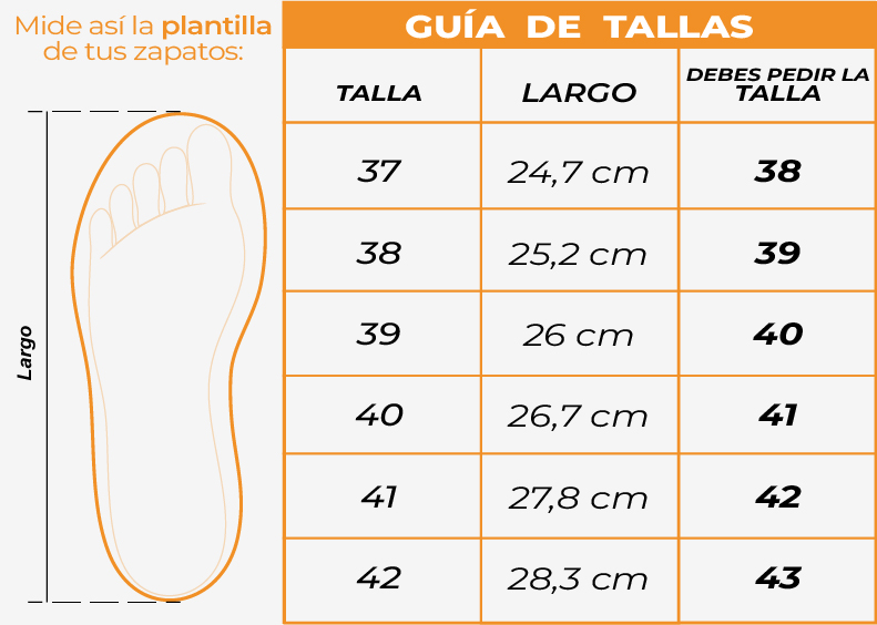 Tallas Tenis