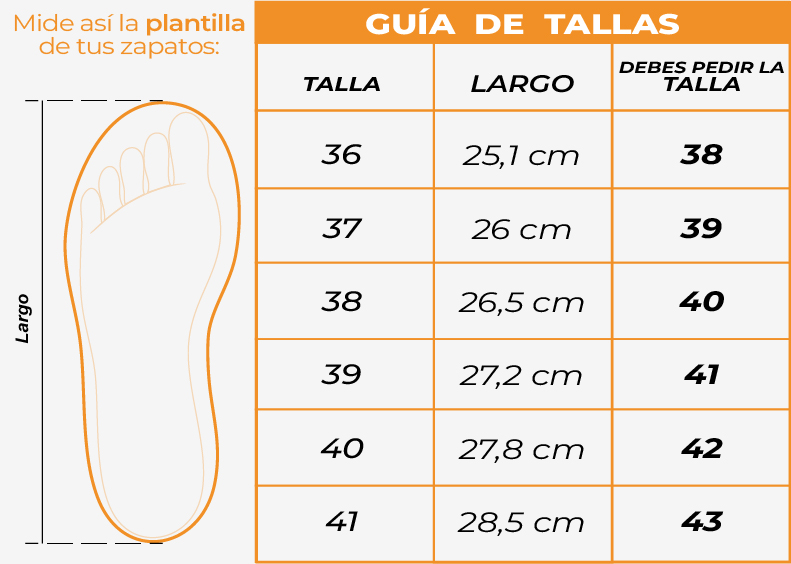 Tallas Tenis