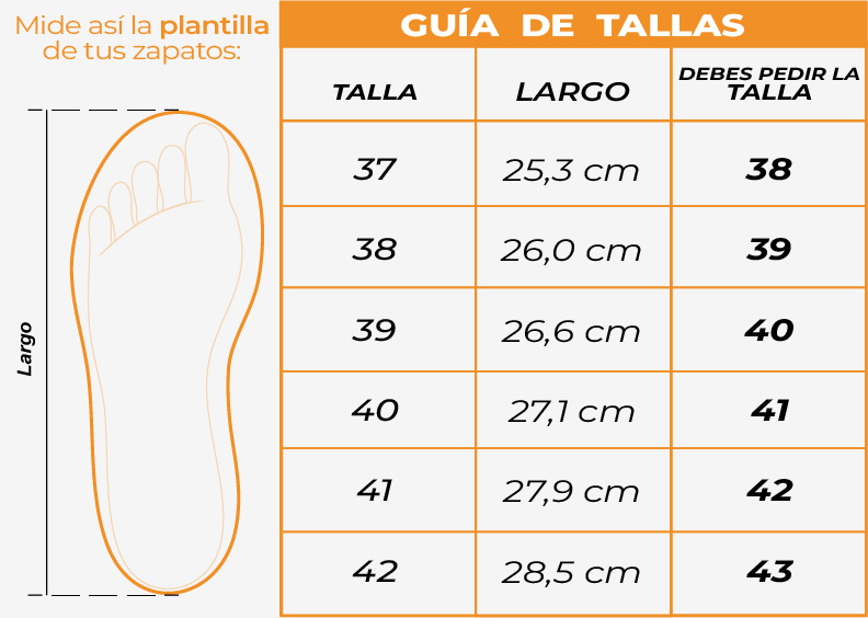 Tallas Tenis