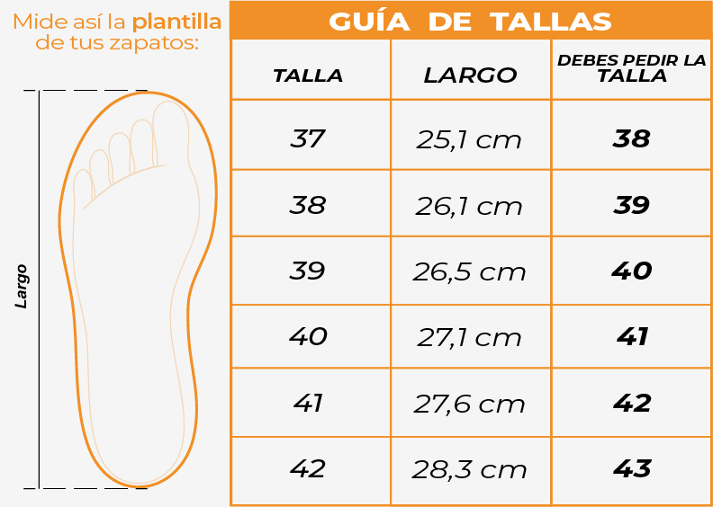 Tallas Tenis