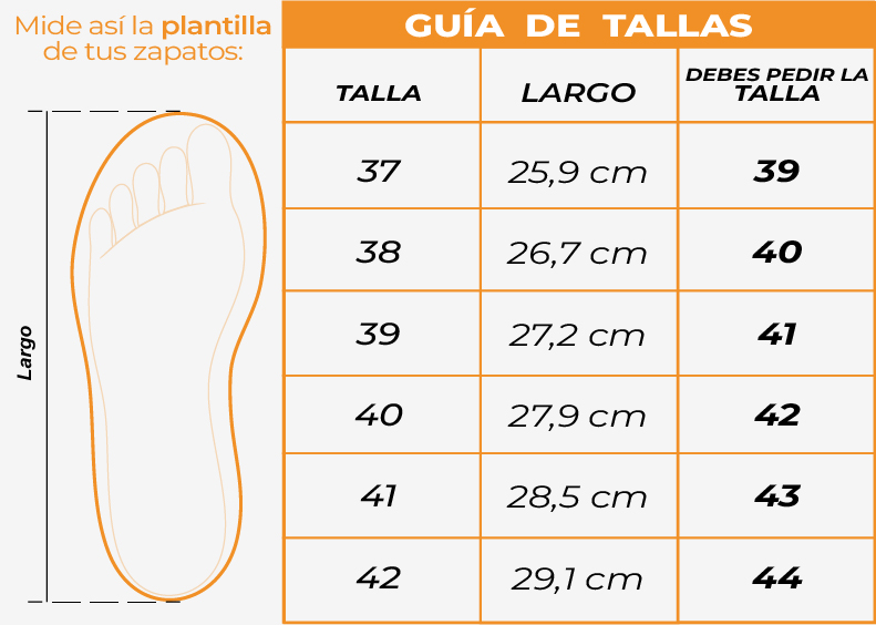 Tallas Tenis