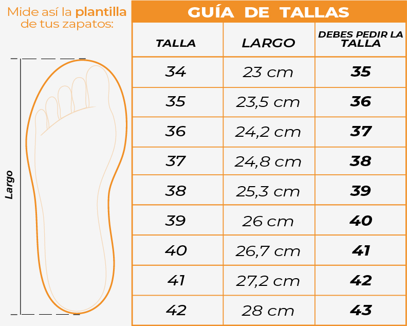 Tallas Tenis