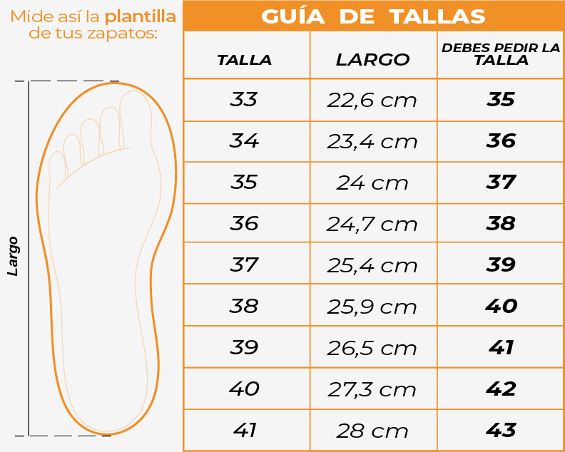 Tallas Tenis