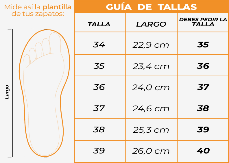 Tallas Tenis