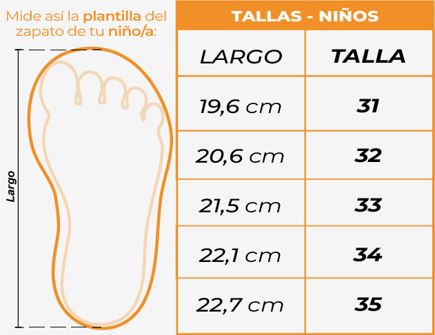 Tallas Tenis