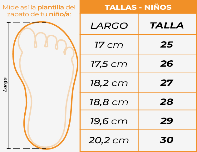 Tallas Tenis