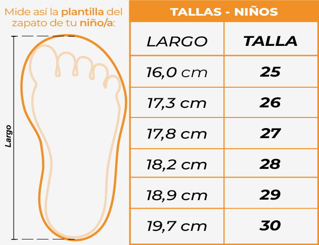 Tallas Tenis