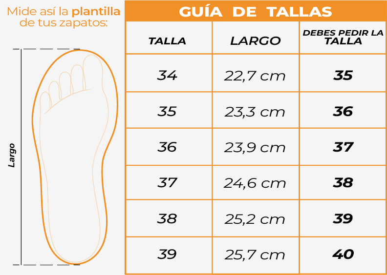 Tallas Tenis