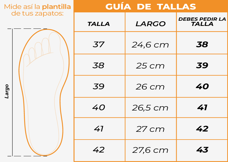Tallas Tenis