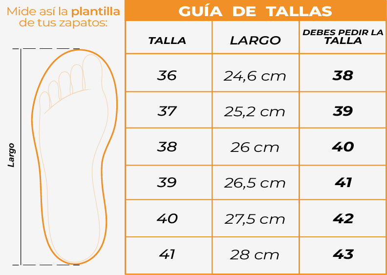 Tallas Tenis