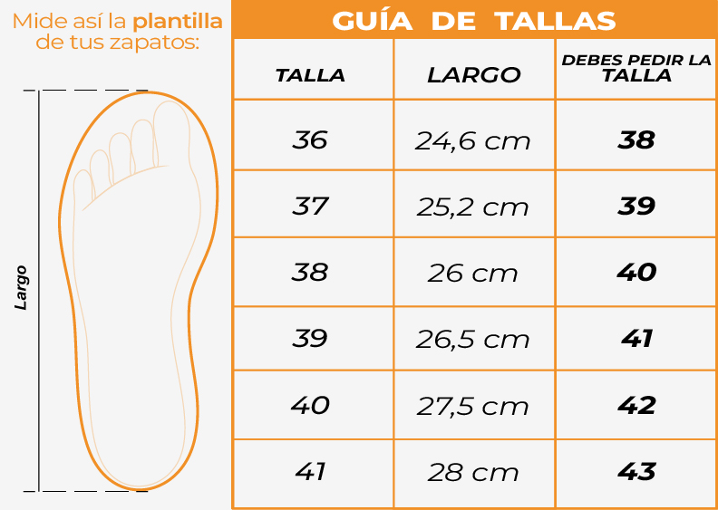 Tallas Tenis