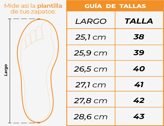Tallas Tenis