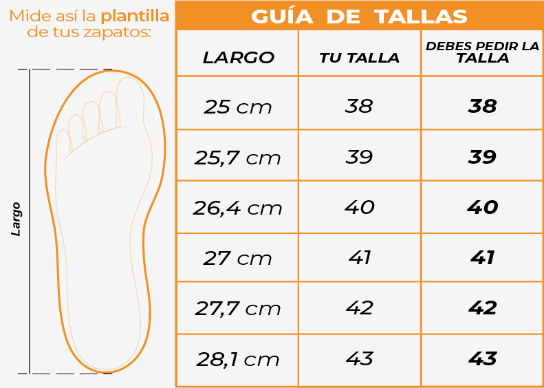 Tallas Tenis