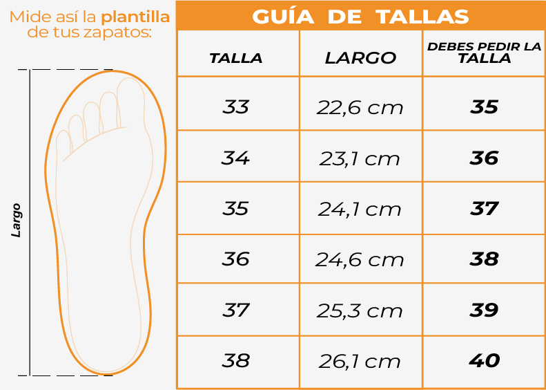 Tallas Tenis