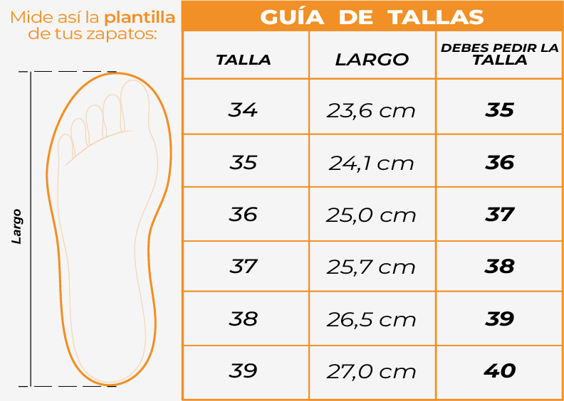 Tallas Tenis