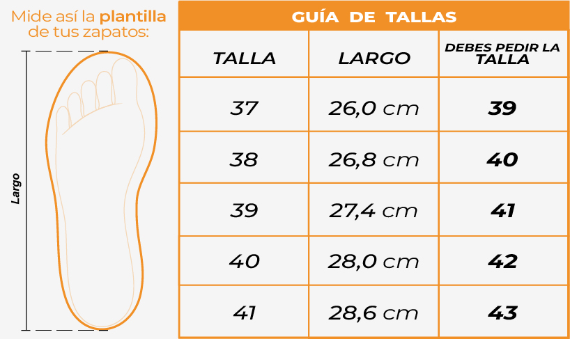 Tallas Tenis