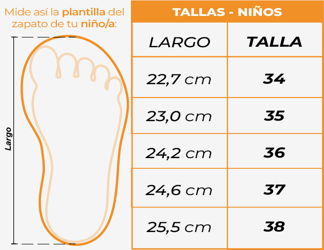 Tallas Tenis