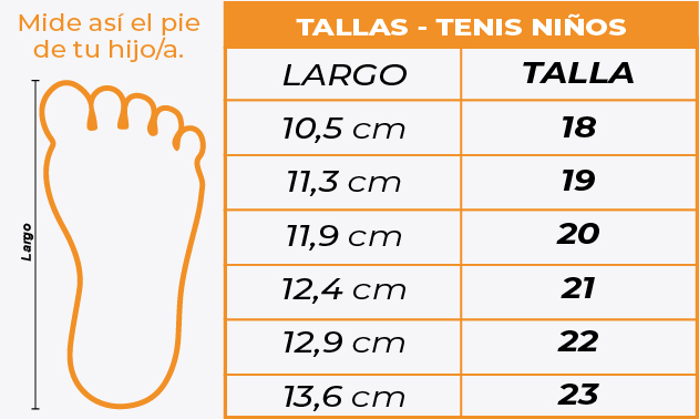 Tallas Tenis niñas